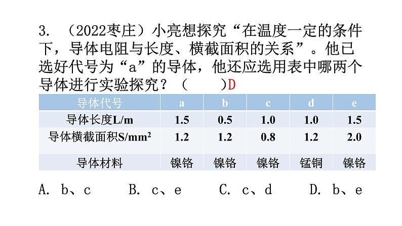 沪科版中考物理复习第十四章探究欧姆定律第一课时分层训练课件第5页