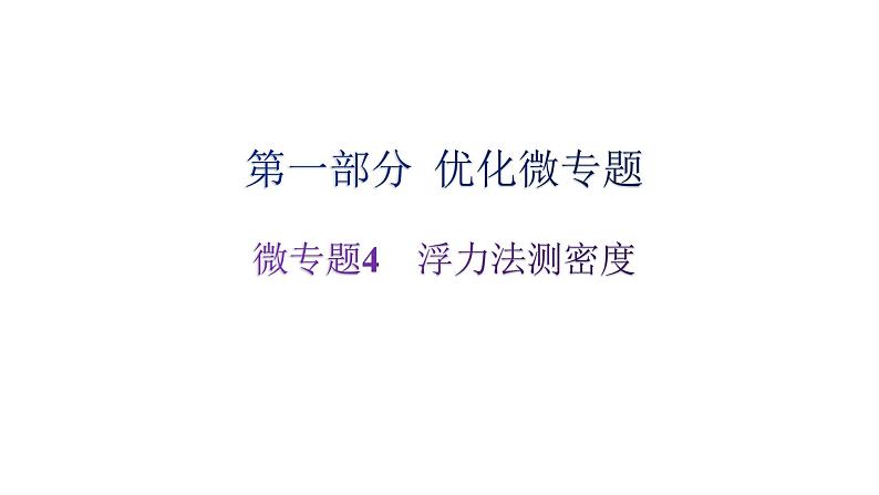 沪科版中考物理复习微专题4浮力法测密度课件第1页