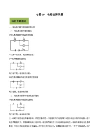 中考物理二轮复习核心考点复习专题09 电路故障问题（含解析）