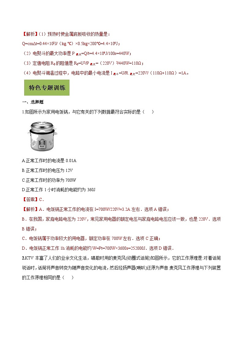 中考物理二轮复习核心考点复习专题12 电器设备使用中的物理问题（含解析）第3页