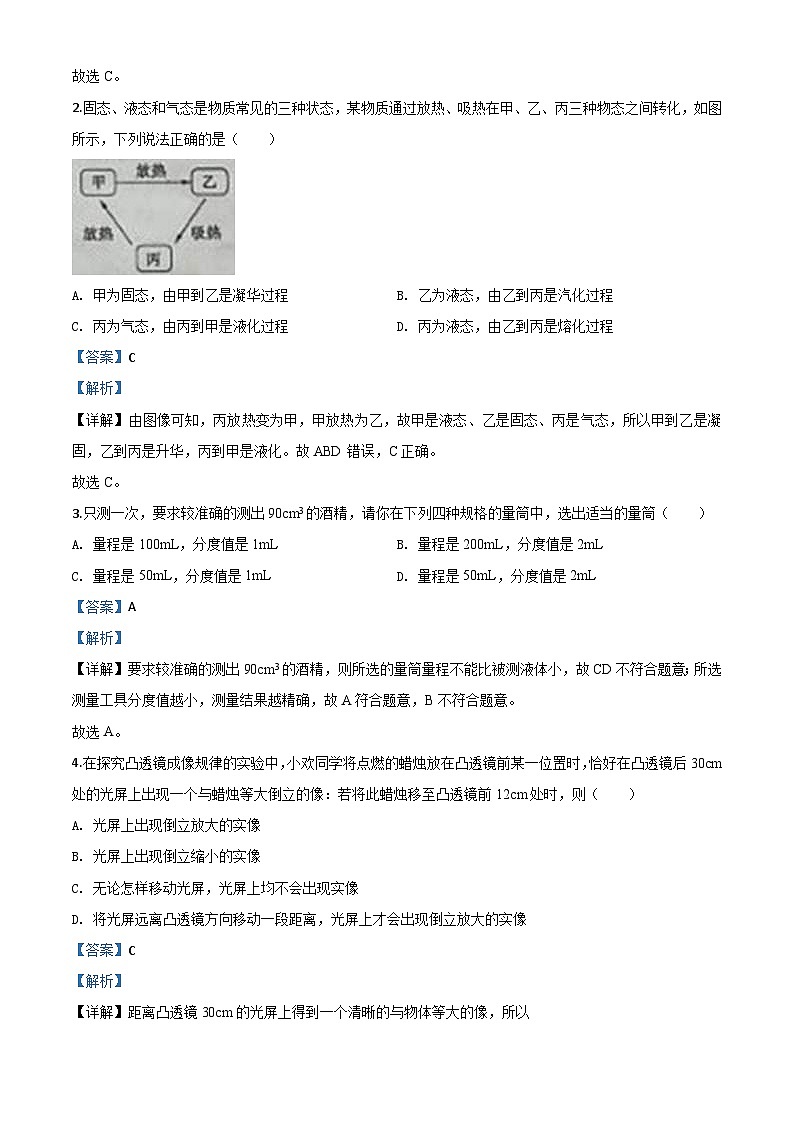 2020年山东省枣庄市中考物理试题（含解析）02