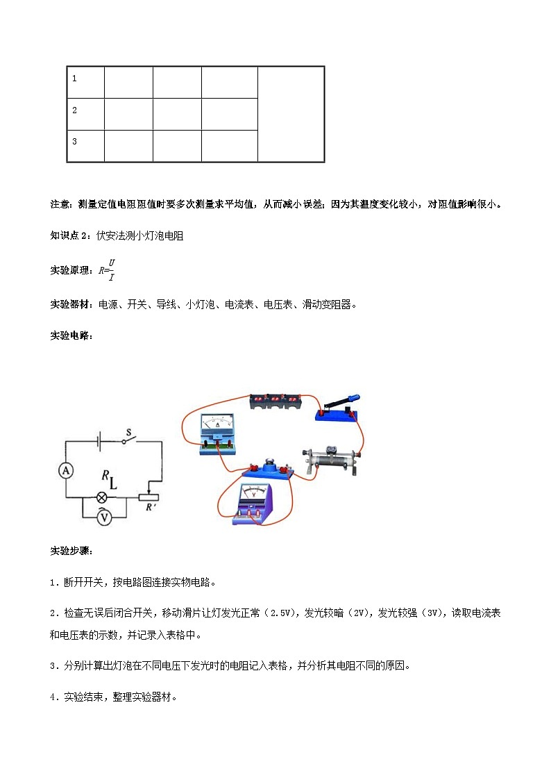 中考物理一轮总复习专题26 中考伏安法测量导体（小灯泡）电阻实验问题（含解析）第2页