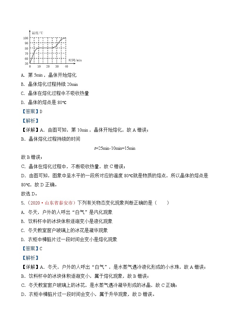 中考物理一轮复习巩固练习专题3  物态变化（含解析）03