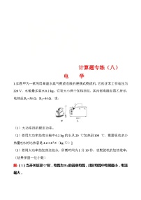 中考物理二轮专题重点题型专练计算题08 电学（含答案）