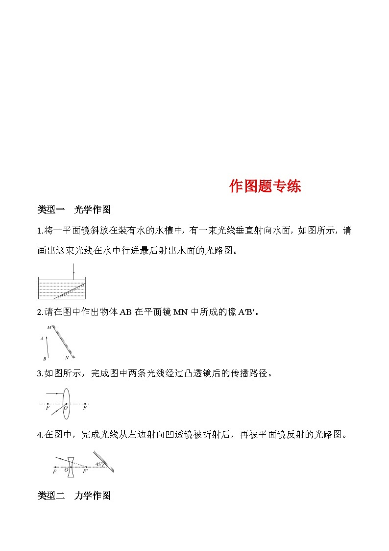 中考物理二轮专题重点题型专练作图题（含答案）第1页