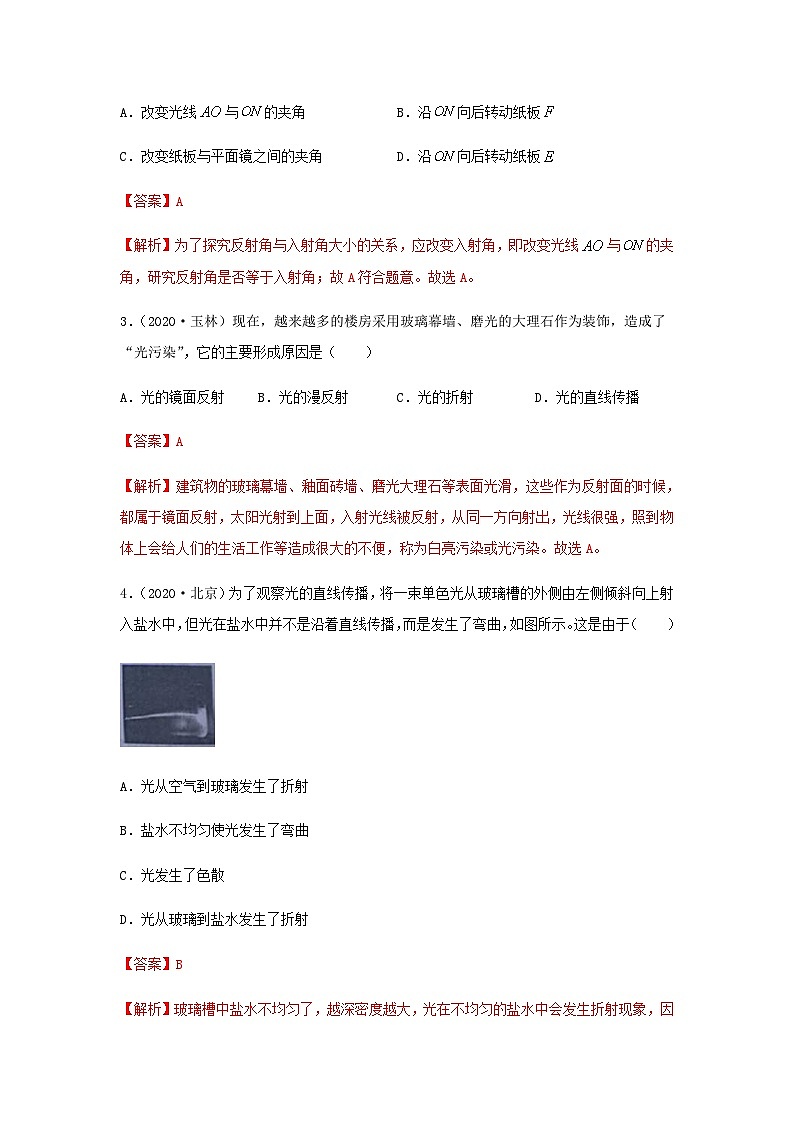 中考物理一轮复习突破练习专项02  光现象 透镜及其应用（含解析）第2页