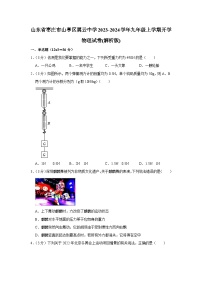 山东省枣庄市山亭区翼云中学2023-2024学年九年级上学期开学物理试卷