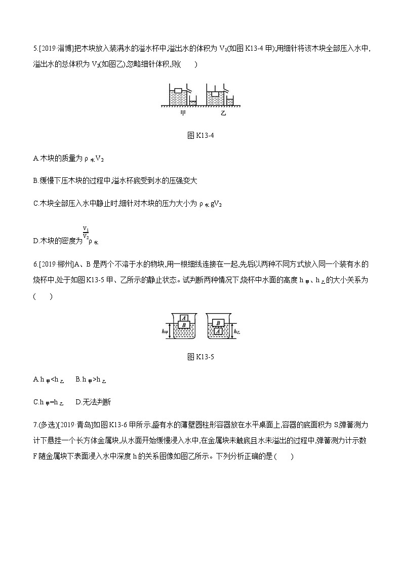 中考物理一轮复习课时突破训练13 浮力 (含解析)第3页