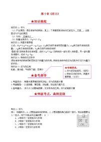 中考物理一轮复习知识点梳理及过关训练10浮力 (含答案)