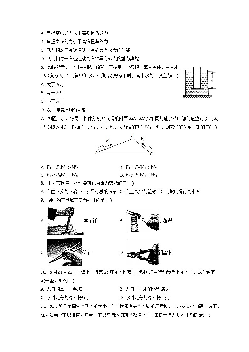福建省龙岩市漳平市2022-2023学年八年级下学期期末物理试卷02