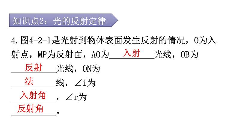 人教版八年级物理上册第四章第2节光的反射第一课时光的反射定律教学课件07