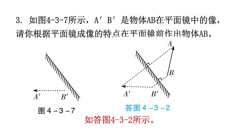 人教版八年级物理上册第四章第3节平面镜成像第二课时平面镜成像的作图和球面镜教学课件08