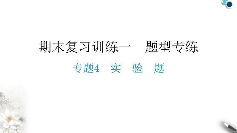 人教版八年级物理上册期末复习专题4实验题教学课件01