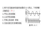 人教版八年级物理上册第二章第2节声音的特性第一课时音调、超声波和次声波练习课件