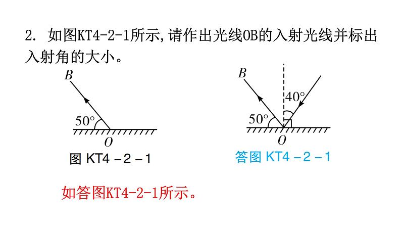 人教版八年级物理上册第四章第2节光的反射第一课时光的反射定律练习课件第3页