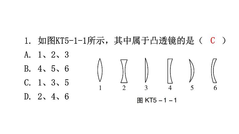 人教版八年级物理上册第五章第1节透镜练习课件第2页