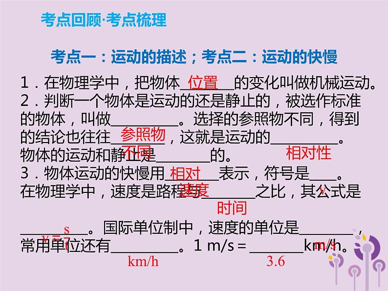 中考物理一轮复习解读课件 第6章机械运动长度和时间的测量（含答案）02