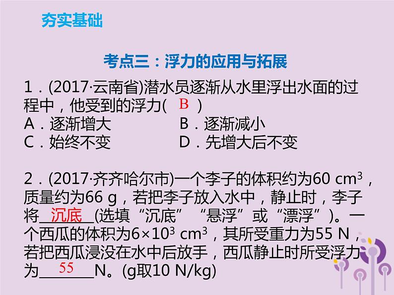 中考物理一轮复习解读课件 第10章浮力第2课时（含答案）04