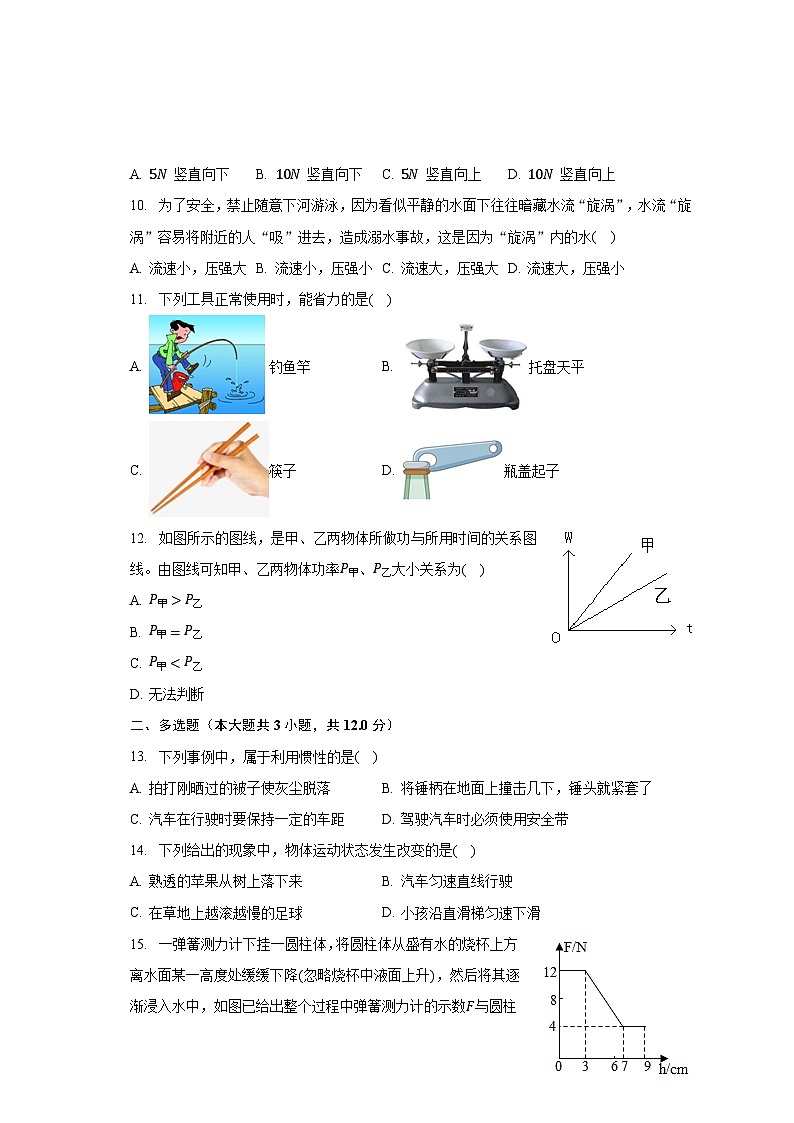 湖南省怀化市市直初中2022-2023学年八年级下学期期末物理试卷第3页