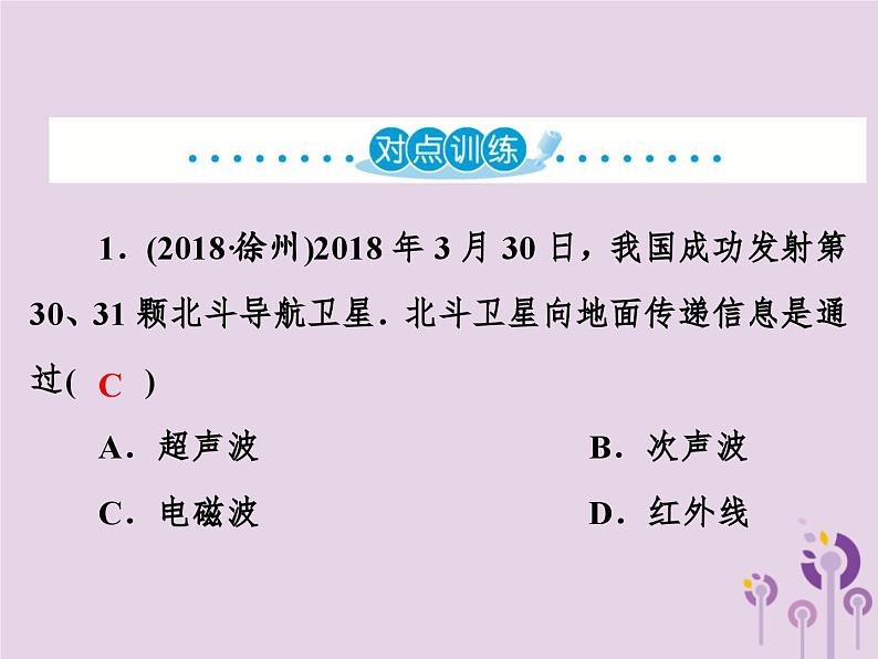 中考物理一轮复习教材梳理课件 第29课时《电磁波信息的传递》（含答案）第4页