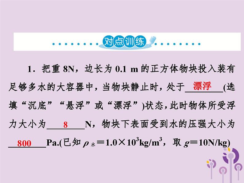 中考物理一轮复习教材梳理课件 第17课时《浮沉条件及其应用》（含答案）第3页