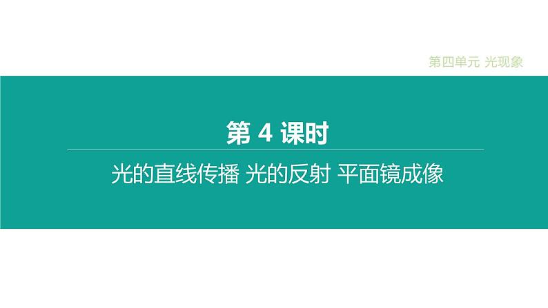 中考物理一轮复习课时突破练习课件 第04课时 光的直线传播　光的反射　平面镜成像 (含解析)第1页
