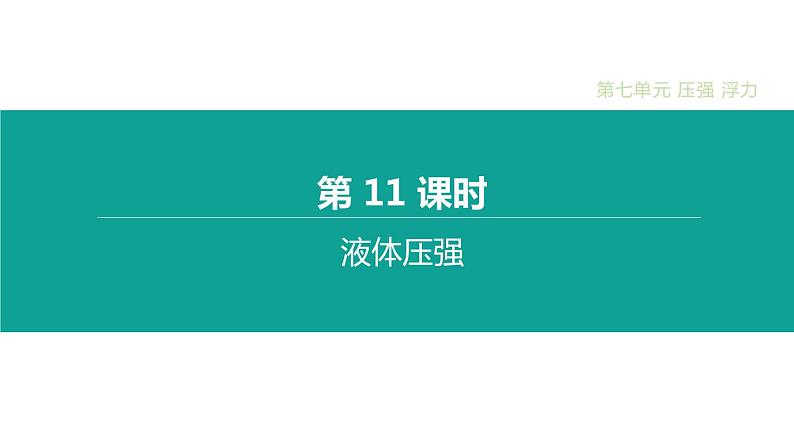 中考物理一轮复习课时突破练习课件 第11课时 液体的压强 (含解析)第1页