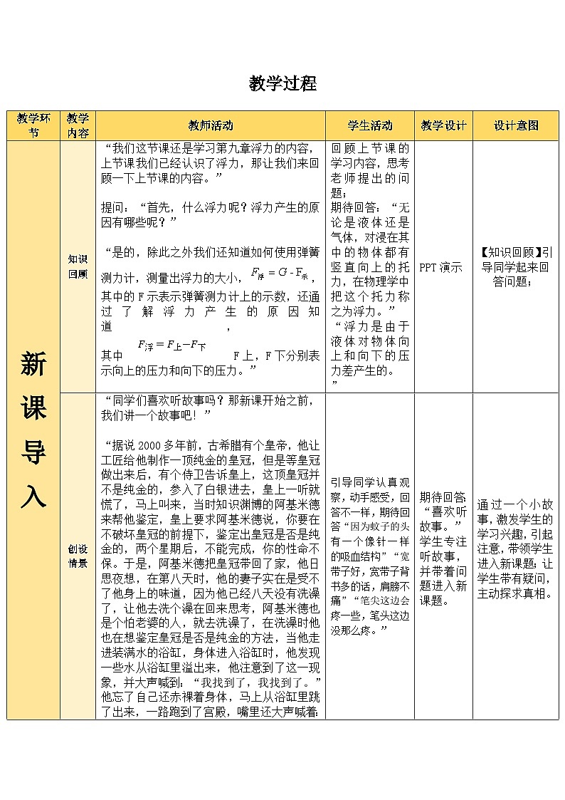 阿基米德原理教学设计第2页