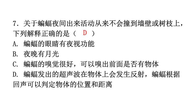 人教版八年级物理上册第二章过关训练课件08