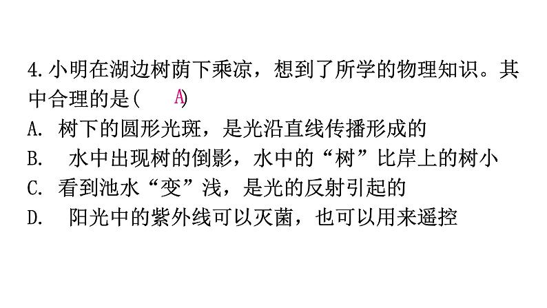 粤教沪科版八年级上册物理期末复习专题一基础题型训练(一)课件第5页