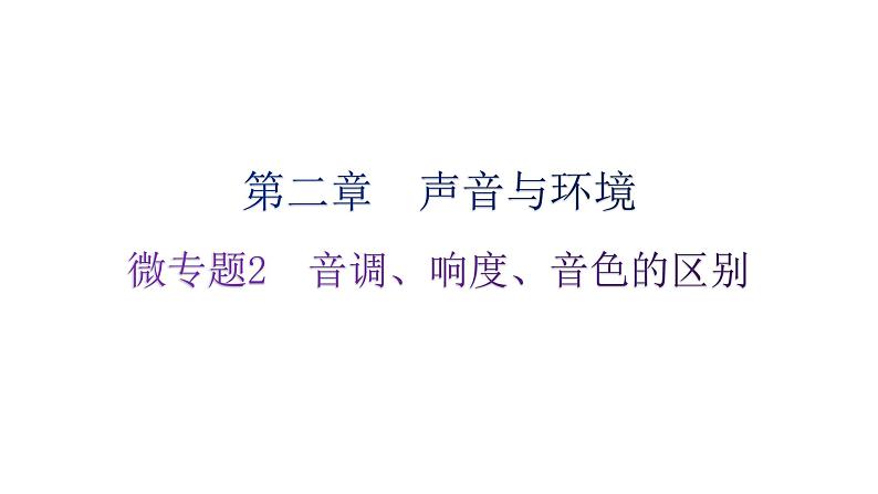 粤教沪科版八年级上册物理第二章声音与环境微专题2音调、响度、音色的区别分层作业课件第1页