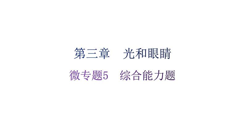 粤教沪科版八年级上册物理第三章光和眼睛微专题5综合能力题分层作业课件01