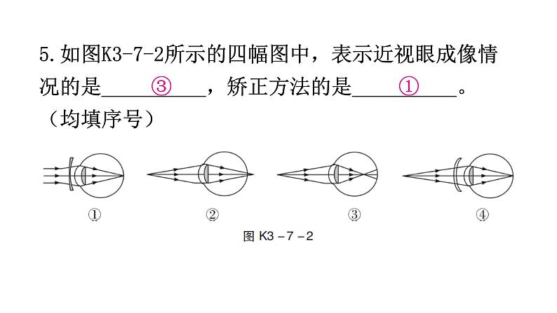 粤教沪科版八年级上册物理第三章光和眼睛3-7眼睛与光学仪器分层作业课件08