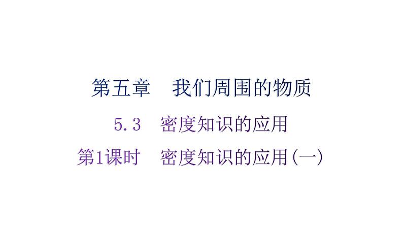 粤教沪科版八年级上册物理第五章我们周围的物质5-3密度知识的应用第一课时分层作业课件01