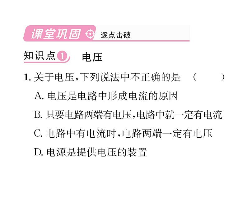 人教版九年级物理第16章第1节 电压课时训练ppt第6页