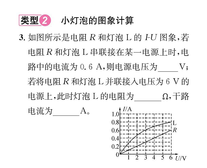 人教版九年级物理第17章小专题11 欧姆定律与图象结合的计算课时训练ppt第4页