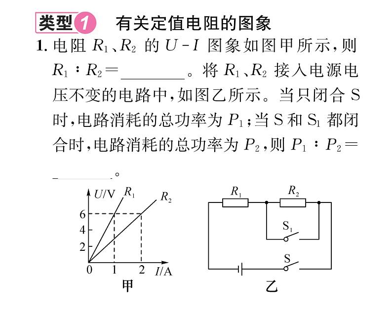 人教版九年级物理第18章小专题5  电功率之图象问题课时训练ppt02