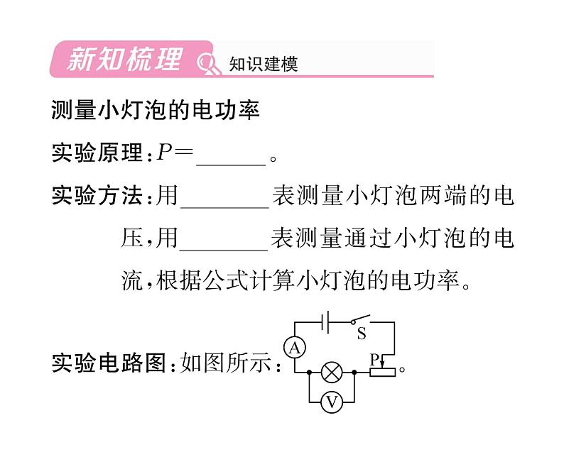 人教版九年级物理第18章第3节  测量小灯泡的电功率课时训练ppt第2页