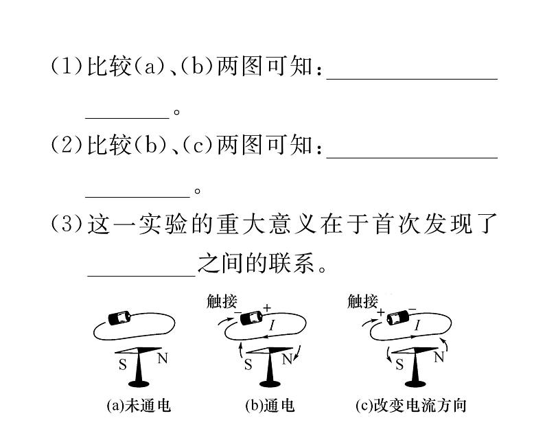 人教版九年级物理第20章第2节  电生磁课时训练ppt第6页