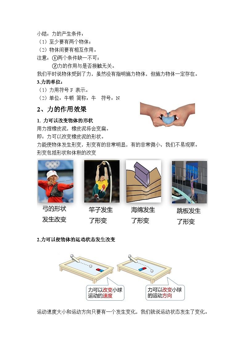 力的作用效果 试卷02