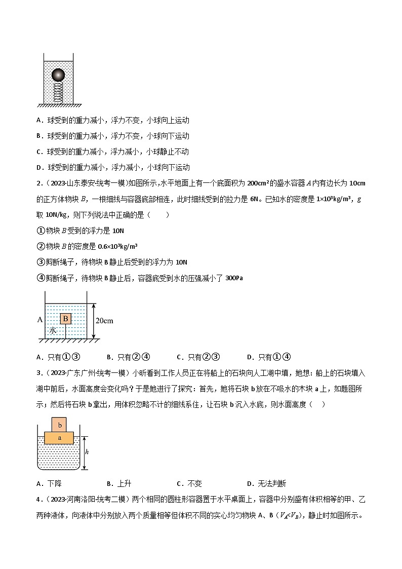 2024年中考物理大一轮复习：真题解析03  浮力xs03
