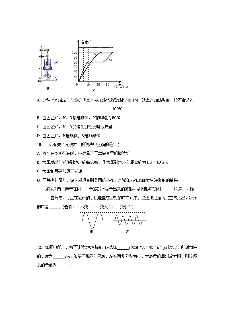 辽宁省抚顺市清原县2022-2023学年八年级上学期期中物理试卷第3页