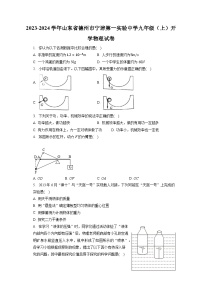 山东省德州市宁津第一实验中学2023-2024学年九年级上学期开学物理试卷