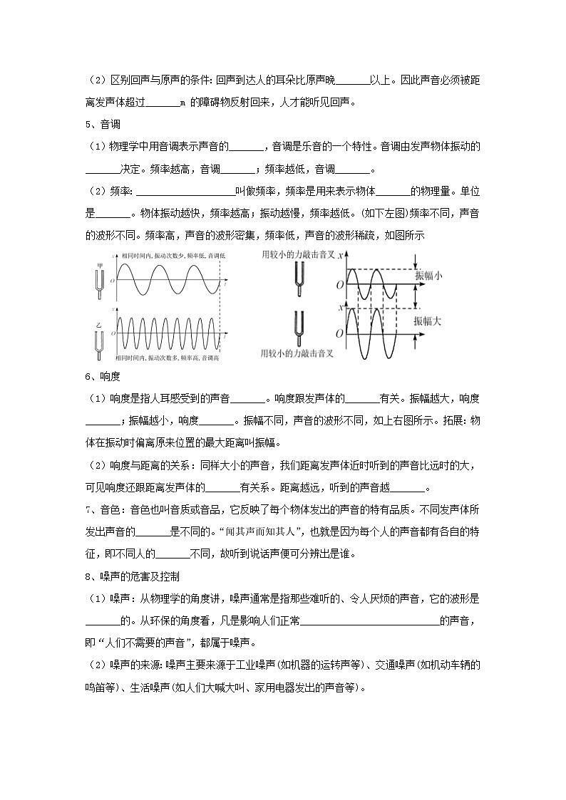 【期中单元考点讲义】（苏科版）2023-2024学年八年级物理上册 第一单元 声现象 单元讲义02