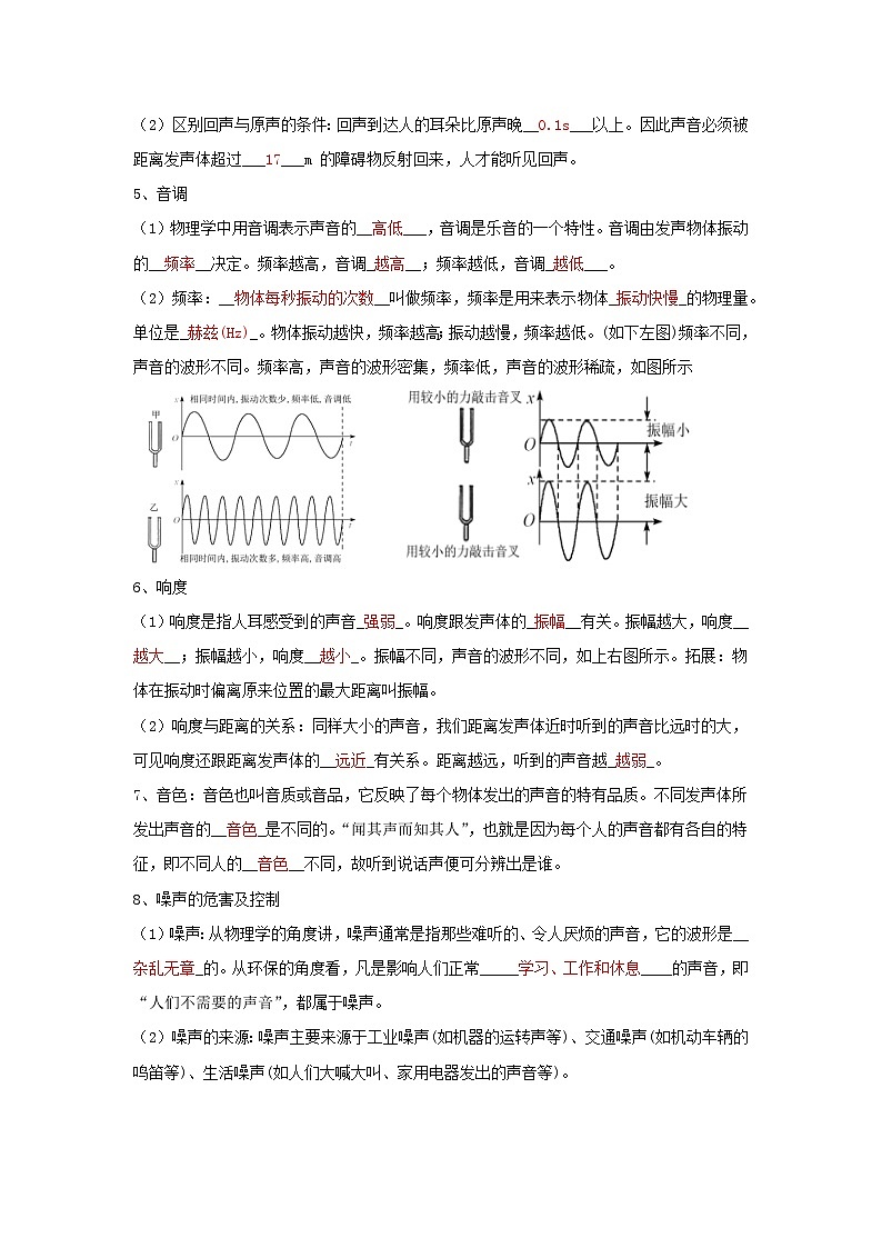 【期中单元考点讲义】（苏科版）2023-2024学年八年级物理上册 第一单元 声现象 单元讲义02