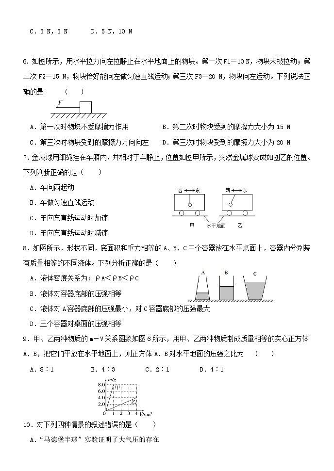 河北省黄骅市2022-2023学年八年级物理下学期期中试卷第2页