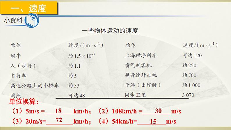 人教版物理八年级上册课件运动的快慢05