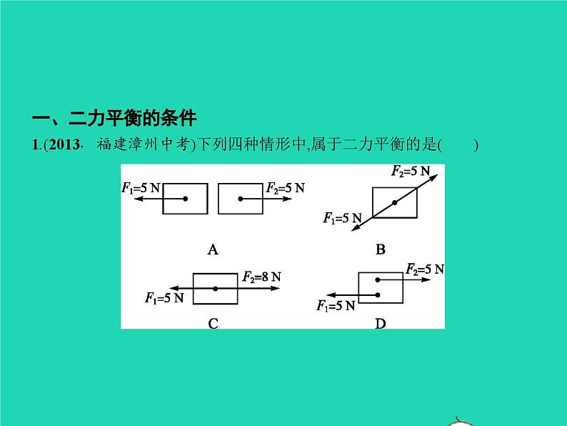 人教版物理八年级下册8.2《二力平衡》PPT课件08