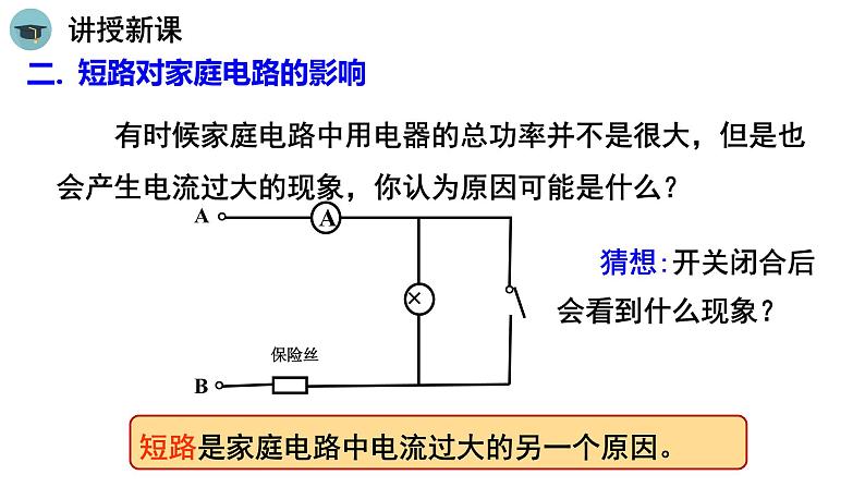 人教版物理九下19.2《家庭电路中电流过大的原因》课件PPT07