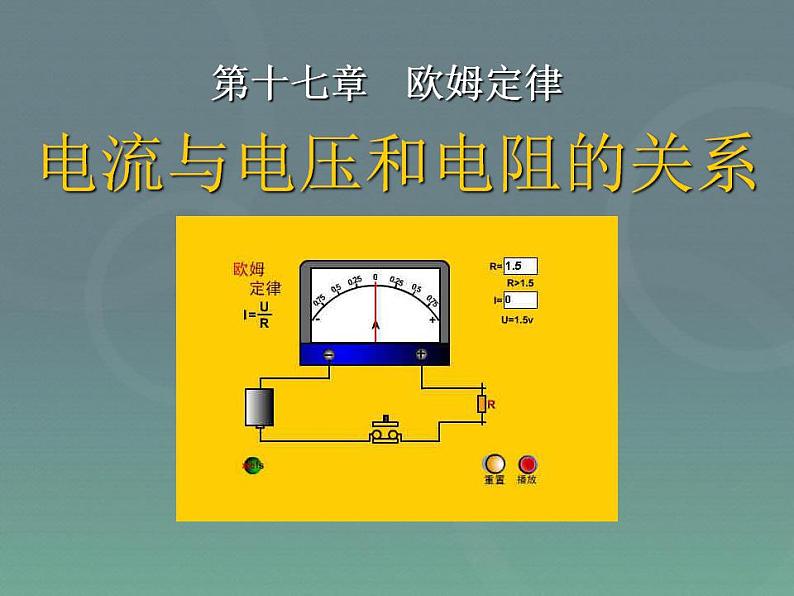 17.1《电流与电压和电阻的关系》PPT课件1-九年级物理全一册【人教版】01
